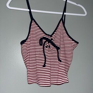 Charlotte Russe Red and White Striped Top